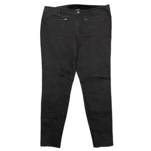 Eileen Fisher The Fisher Project Black Skinny Zipper Moto Jeans Size 14